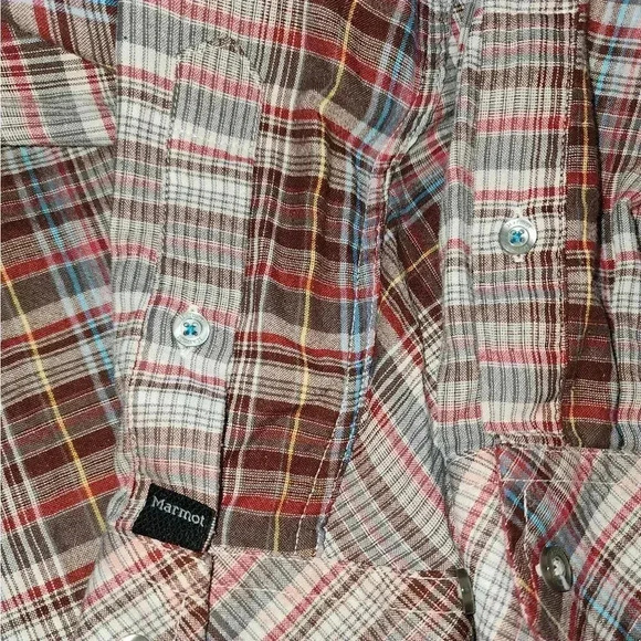 Marmot Double Layer Super Soft Lightweight Plaid Flannel Button-up Shirt M - Picture 7 of 9